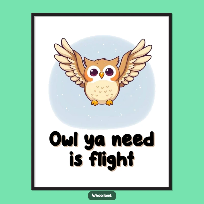 Free Printable Owl Wall Art: Funny Soaring Bird Night Sky Download