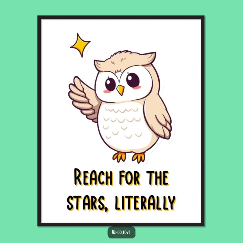 Funny Free Printable Wall Art: Owl Points to Star - Whimsical Downloadable Decor