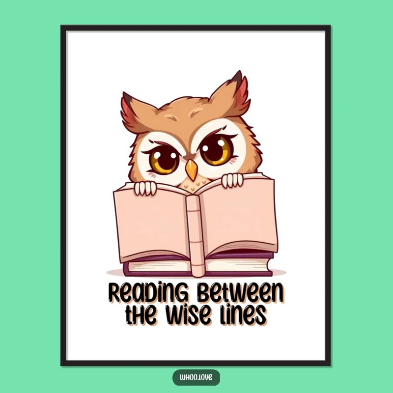 Funny Free Printable Wall Art: Sneaky Owl, Downloadable Art for Bookworms