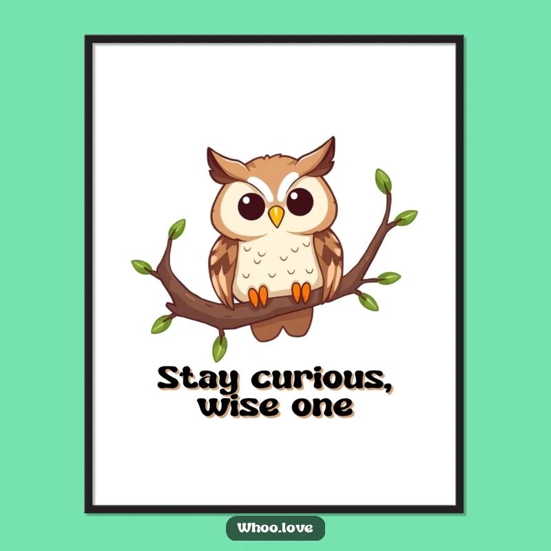 Free Printable Funny Owl Wall Art: Curious Perch, Downloadable Art for Home Decor