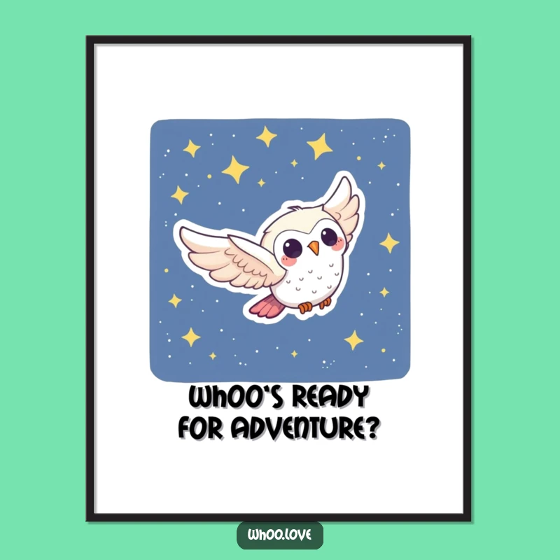 Free Printable Wall Art: Owl Swooping Night Sky Magic, Funny Downloadable Decor