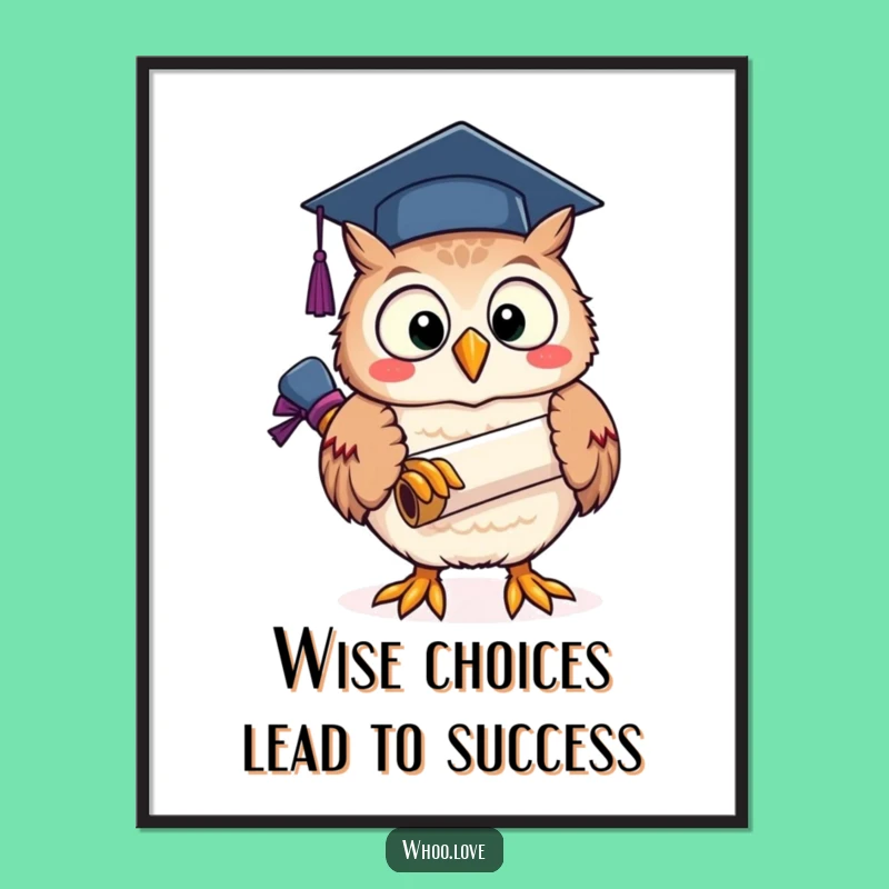 Free Printable Graduation Owl Art: Funny Downloadable Wall Decor Gift