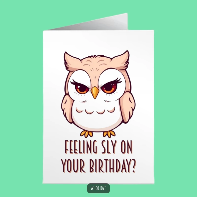 Free Printable Winking Owl Birthday Card - Cheeky Downloadable Gift for a Naughty Celebration