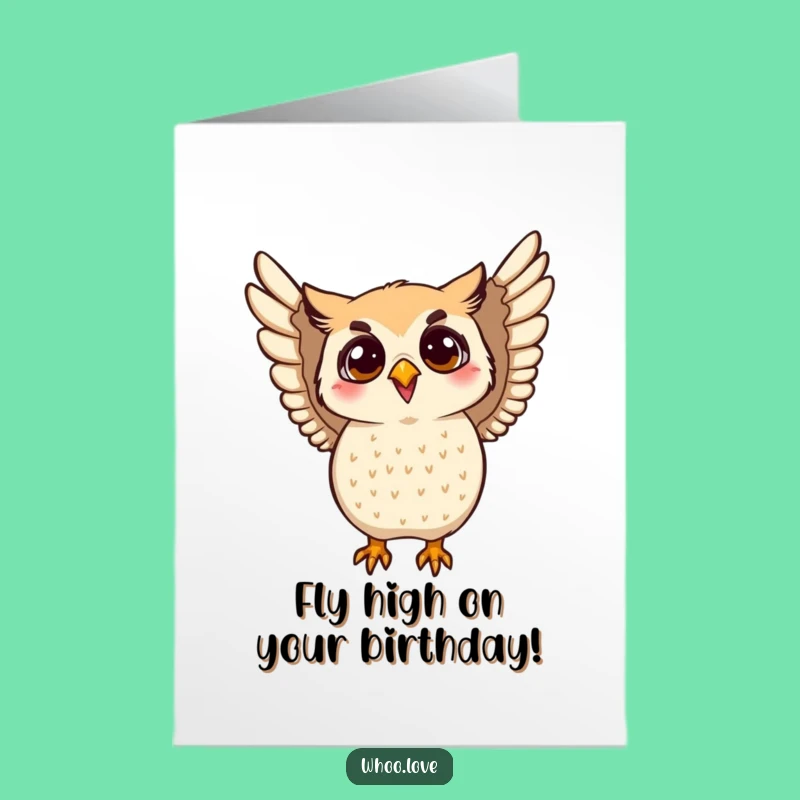 Free Printable Flapping Owl Birthday Card - Energetic Downloadable Gift for Joyful Celebrations