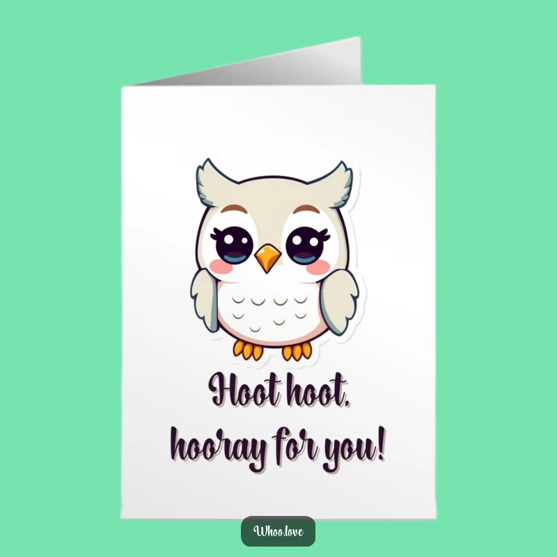 Free Printable Birthday Card: Cheerful Hooting Owl - Joyful Downloadable Gift Idea