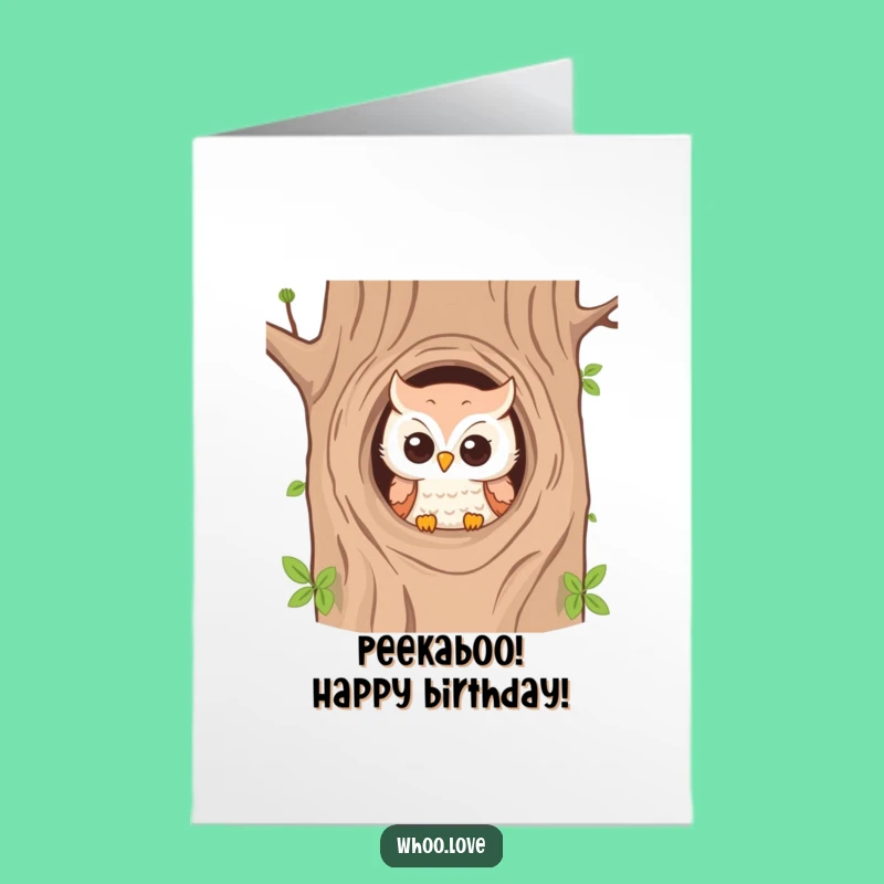 Free Printable Birthday Card: Peeking Owl, Downloadable Surprise!