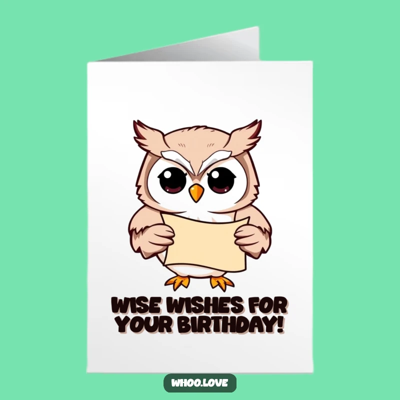 Free Printable Birthday Card: Scholarly Owl Knows Best - Funny Downloadable Gift