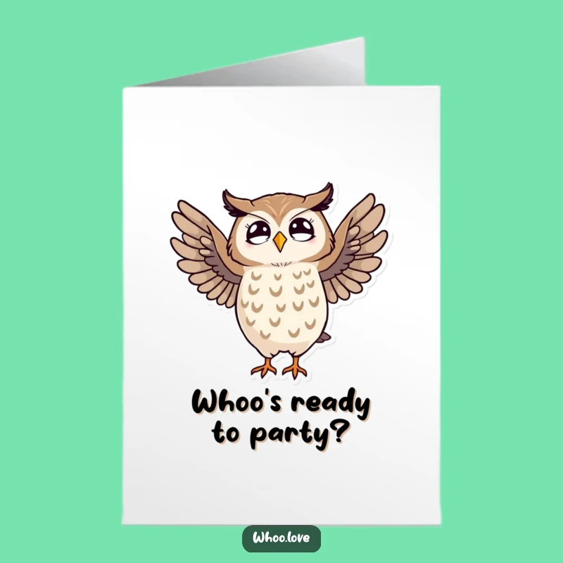 Free Printable Funny Birthday Card: Silly Striped Owl Grooving - Downloadable Fun Gift!