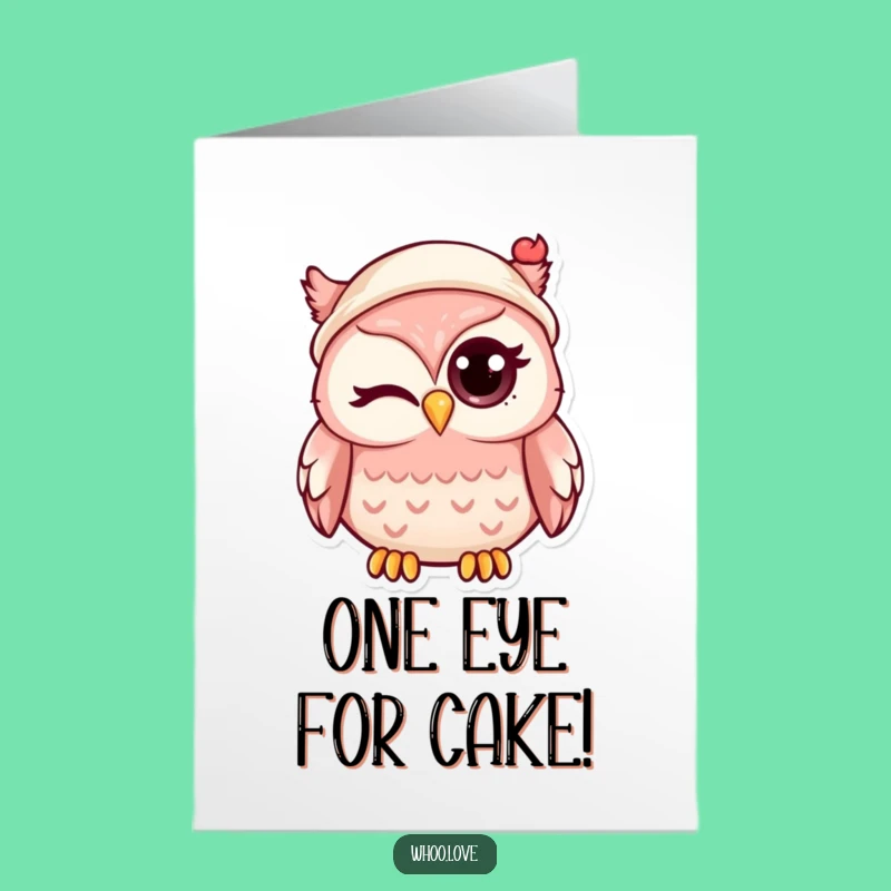 Free Printable Kawaii Owl Birthday Card: Funny Winking Owl Hat Downloadable Gift
