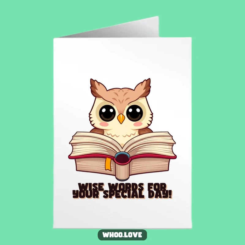 Funny Free Printable Birthday Card: Owl Behind Book, Downloadable Laughs!