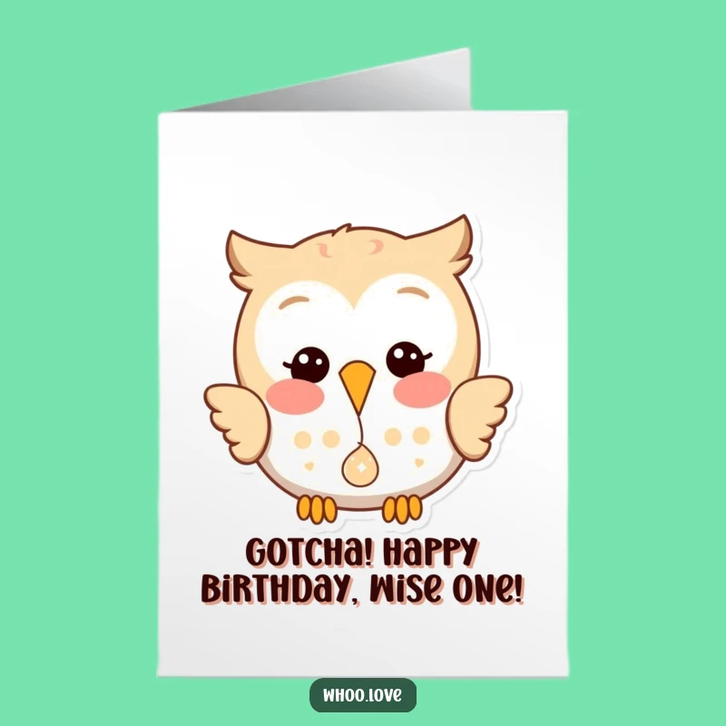 Free Printable Birthday Card: Happy Owl's Shiny Gift - Joyful Downloadable!