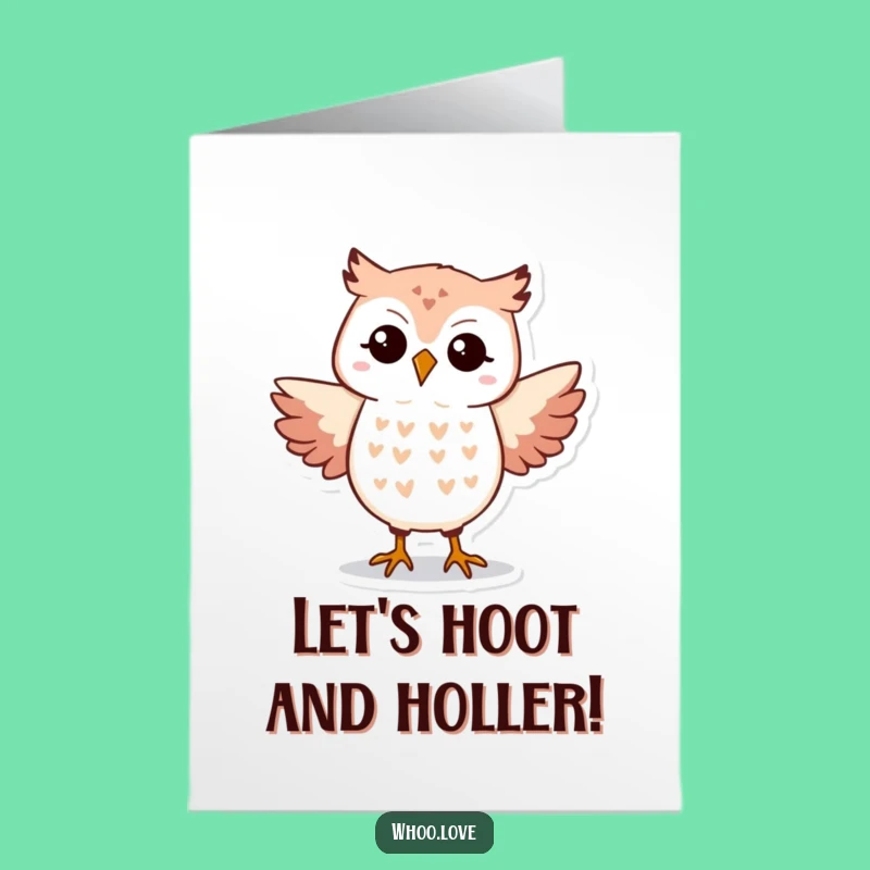 Free Printable Birthday Card: Dancing Owl, Funny Downloadable Gift for a Joyful Celebration