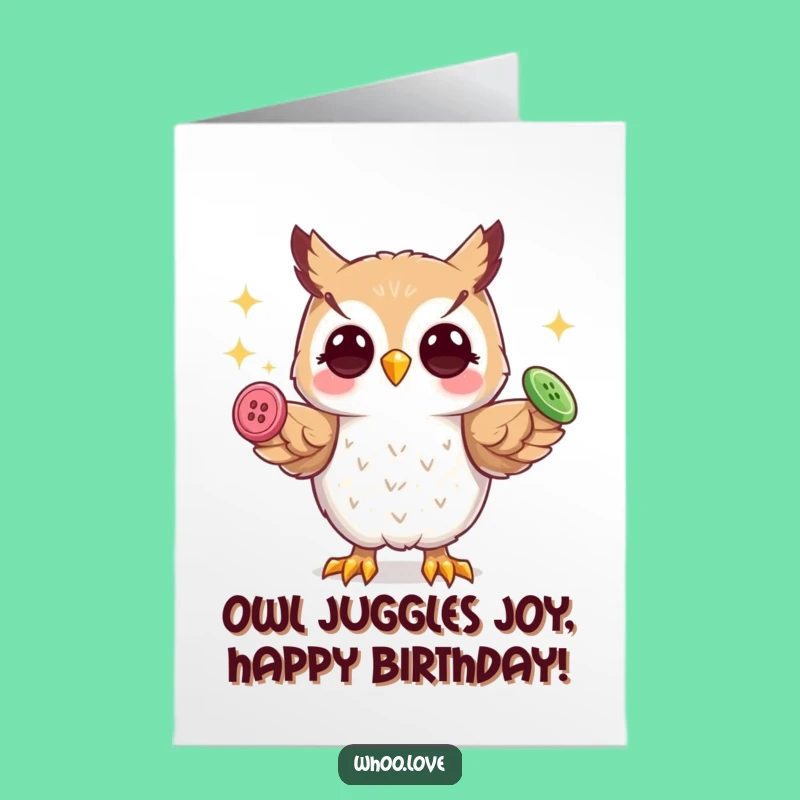 Free Printable Juggling Owl Birthday Card - Funny Talons Greeting Funny Downloadable Gift