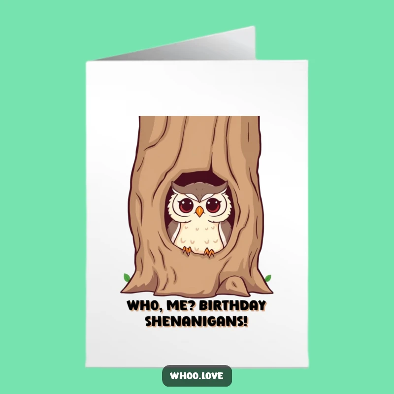 Free Printable Funny Owl Birthday Card: Mischievous Peek Downloadable Gift