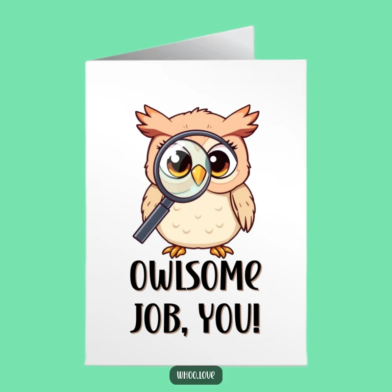 Free Printable Congrats Card: Curious Owl Investigates - Downloadable Success