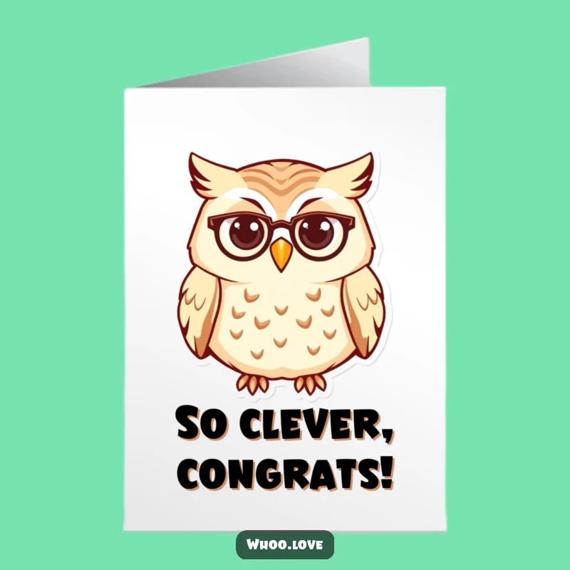 Free Printable Congrats Card: Curious Owl Scholar, Ideal Downloadable & Print at Home Gift