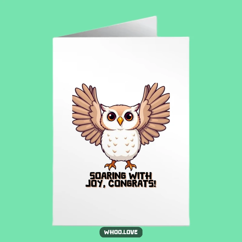 Free Printable Congrats Card: Expressive Owl Wings, Grand Downloadable & Print at Home Gift