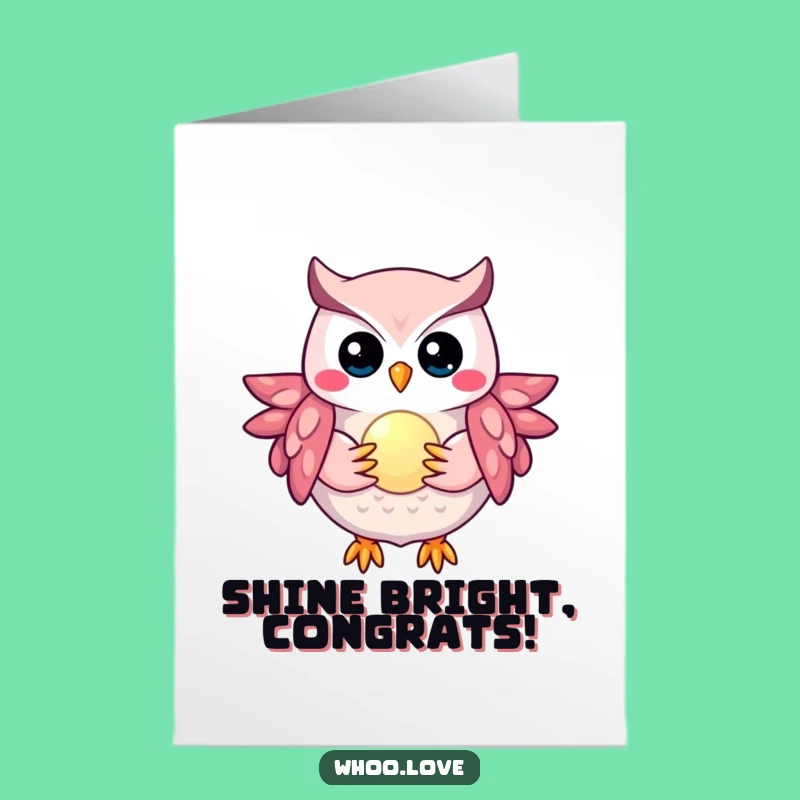 Free Printable Congrats Card: Magical Owl Orb, Radiant Downloadable & Print at Home Gift