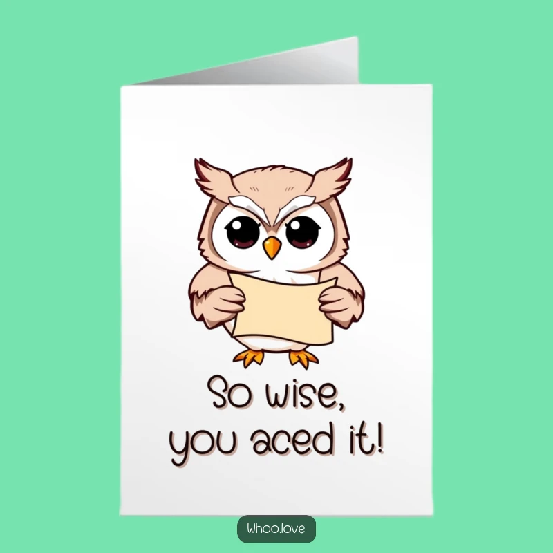 Free Printable Congrats Card: Owl's Academic Achievement - Humorous Downloadable Gift