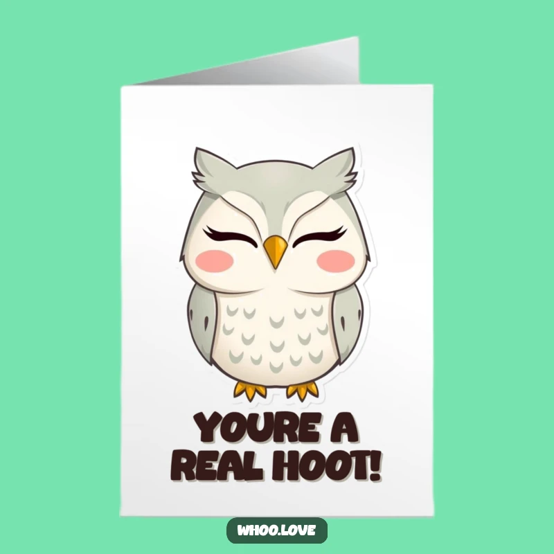 Free Printable Congrats Card: Wide Smile Owl, Downloadable Celebration!