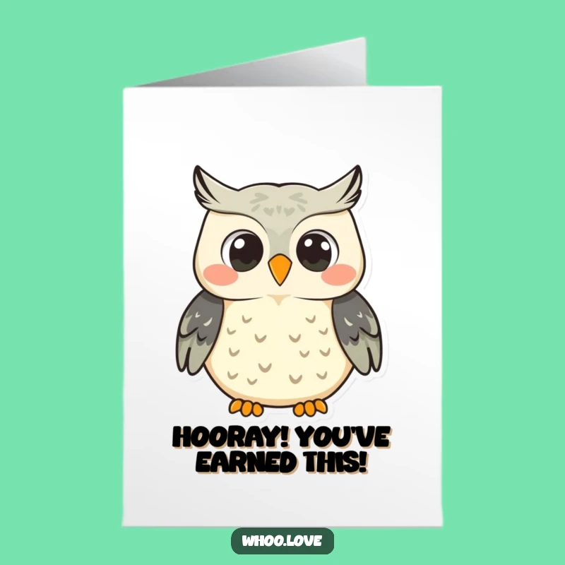 Free Printable Congratulations Card: Smiling Hooting Owl Funny Downloadable Gift