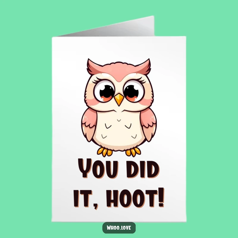 Free Printable Excited Owl Congrats Card - Cheerful Downloadable Gift for Big Wins