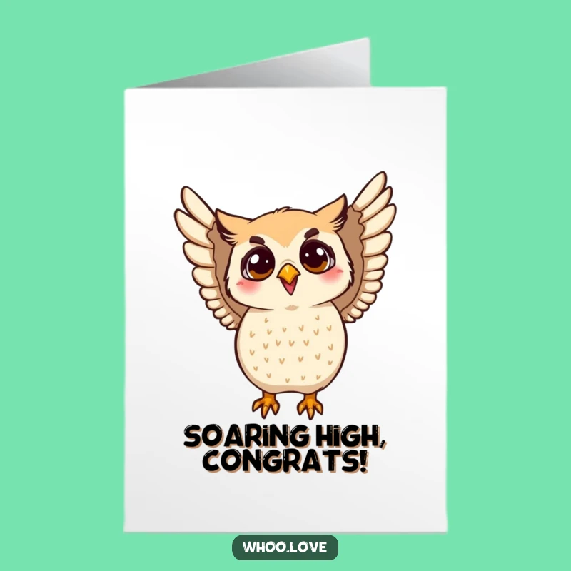 Free Printable Flapping Owl Congrats Card - Dynamic Downloadable for Celebratory Moments