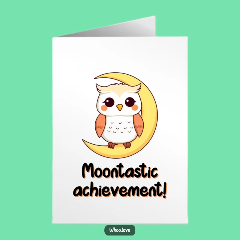 Free Printable Moon Owl Congrats Card - Serene Downloadable Gift for Peaceful Achievements