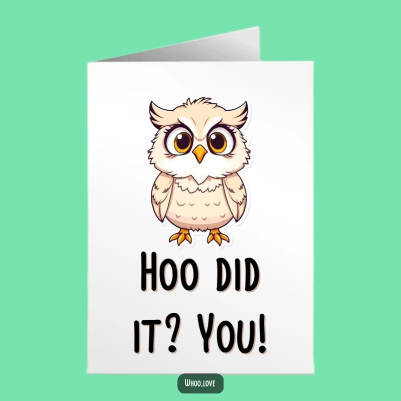 Free Printable Congrats Card: Shocked Owl, Big News Blows In!