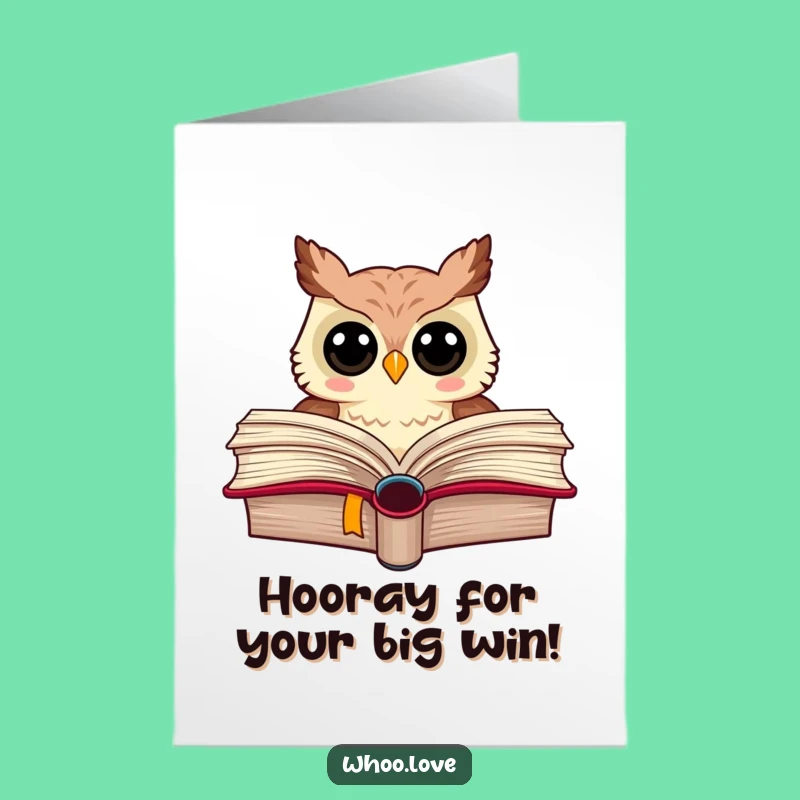 Free Printable Congratulations Card: Book Owl Cheers, Downloadable Success!