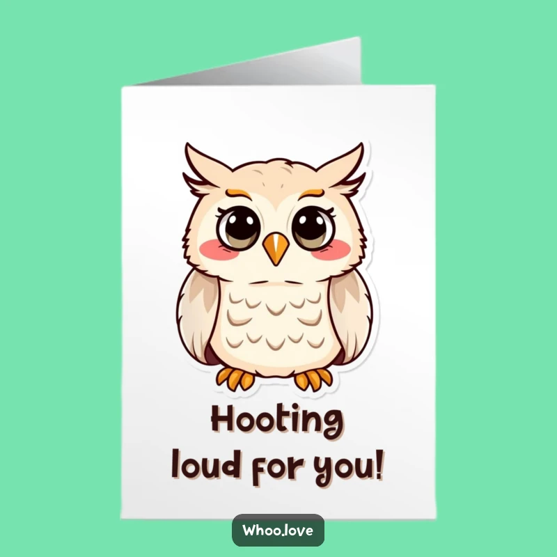 Free Printable Congrats Card: Hooting Owl for Success - Funny Downloadable Gift