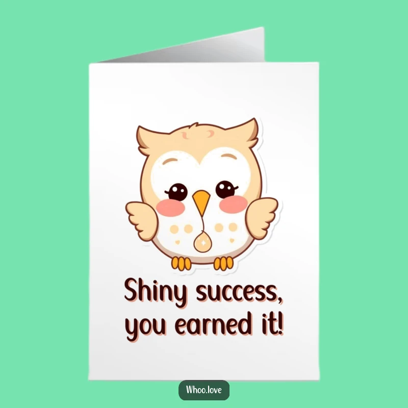 Free Printable Congrats Card: Owl Drops Shiny Surprise - Celebratory Downloadable!