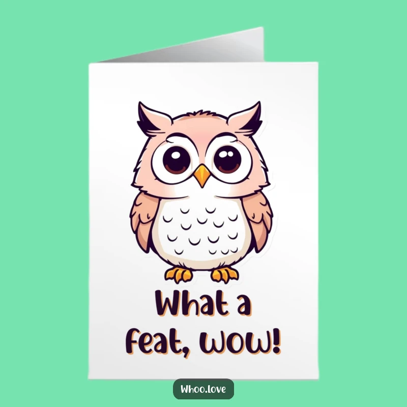 Free Printable Congrats Card: Curious Owl Investigates Success - Funny Downloadable Gift
