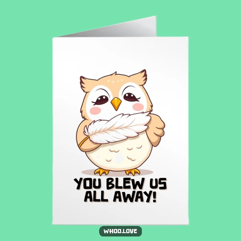 Free Printable Owl Congratulations Card: Giggling Feather Blow, Downloadable Art