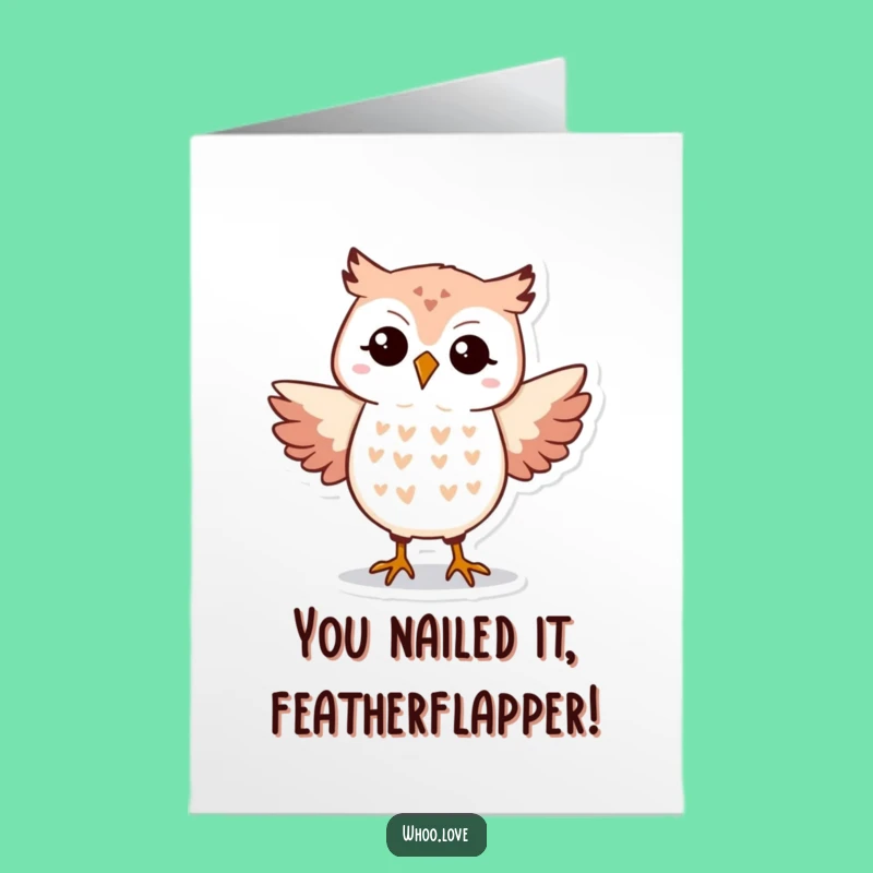 Free Printable Congrats Card: Dancing Owl, Funny Downloadable Gift for Celebrations