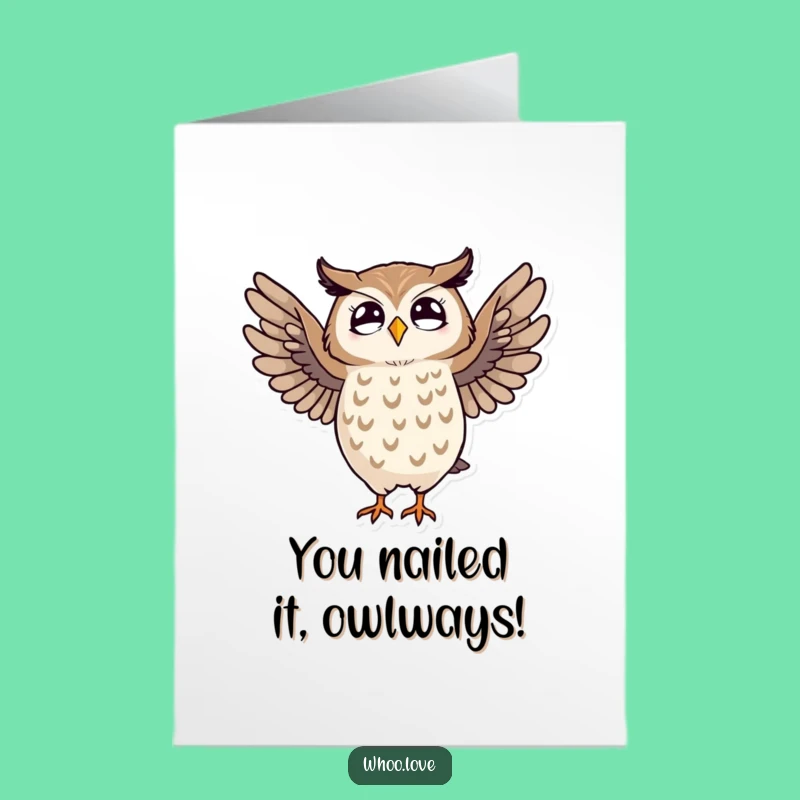 Free Printable Congrats Card: Striped Owl Celebrates - Humorous Downloadable Gift!