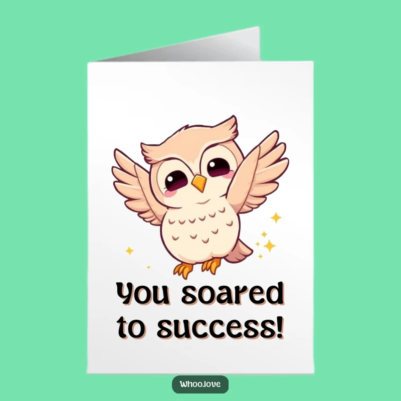 Free Printable Owl Congrats Card: Joyful Wings, Sparkly Trail, Downloadable Art