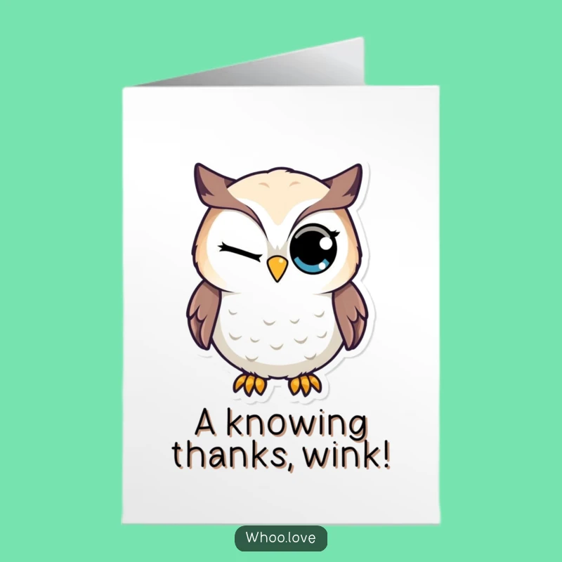 Free Printable Thank You Card: Winking Owl's Secret Thanks - Funny Downloadable Gift