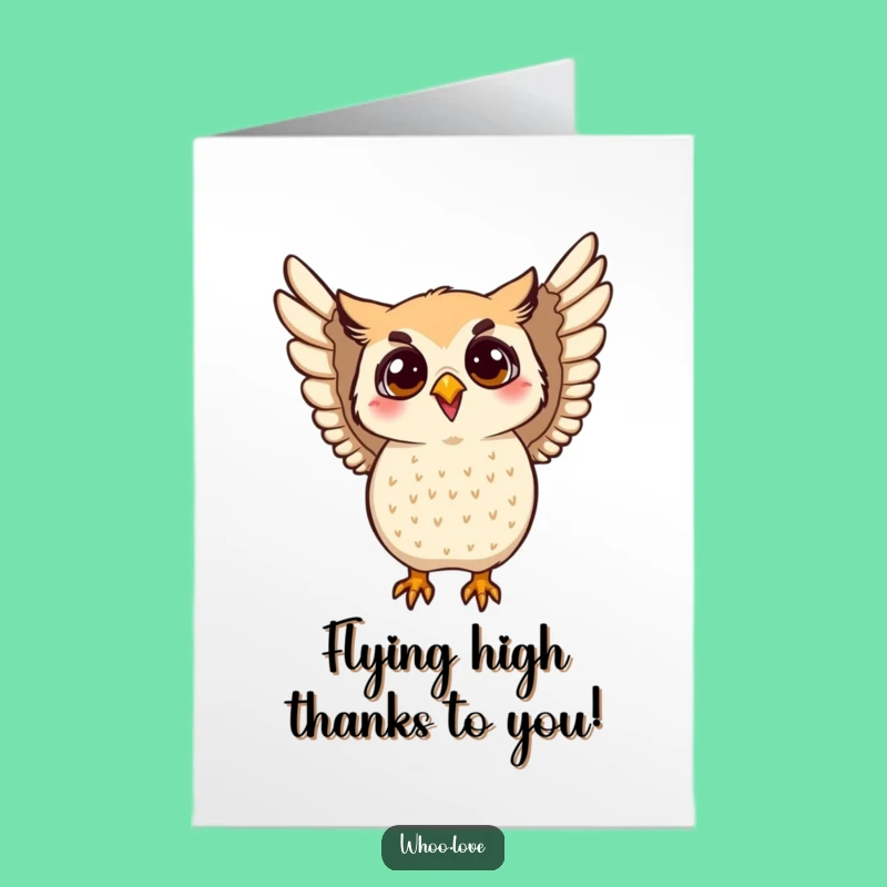 Free Printable Flapping Owl Thank You Card - Joyful Downloadable Expressing Heartfelt Thanks