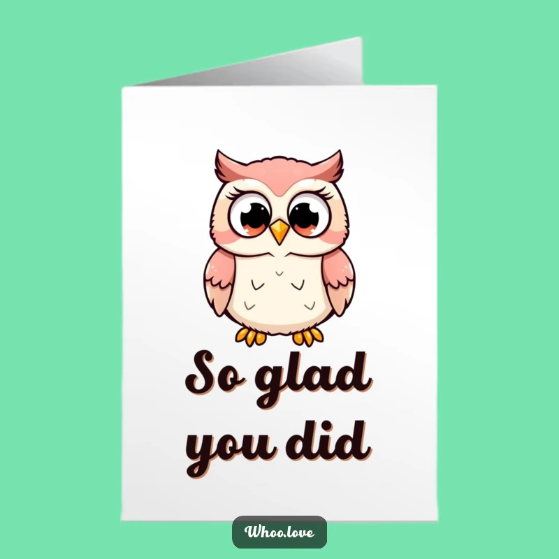 Free Printable Excited Owl Thank You Card - Joyful Downloadable Gift for Grateful Thanks
