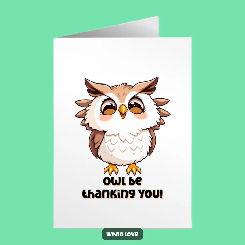 Free Printable Thank You Card: Joyful Owl Hooting, Funny Downloadable Appreciation