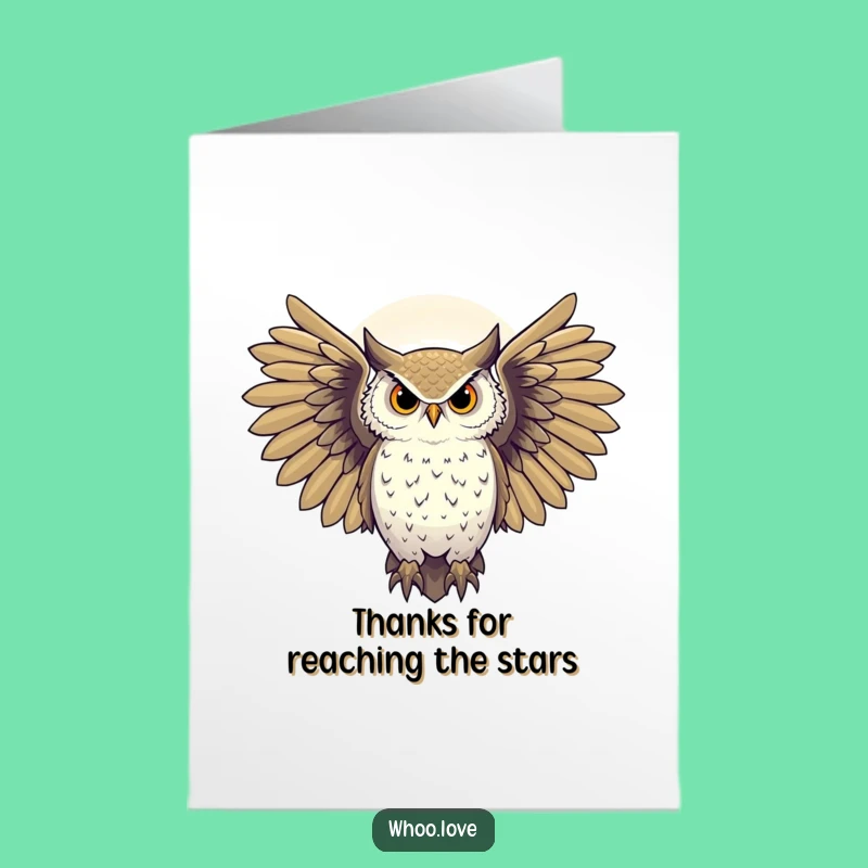 Free Printable Thank You Card: Majestic Owl Stars Funny Downloadable Gift