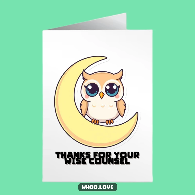 Free Printable Thank You Card: Moon Owl Gratitude - Whimsical Downloadable Gift