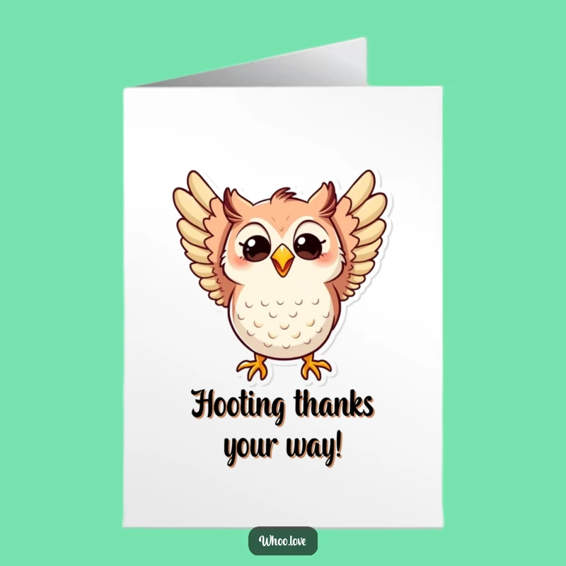 Free Printable Thank You Card: Owl's Joyful Thanks - Funny Downloadable Gift