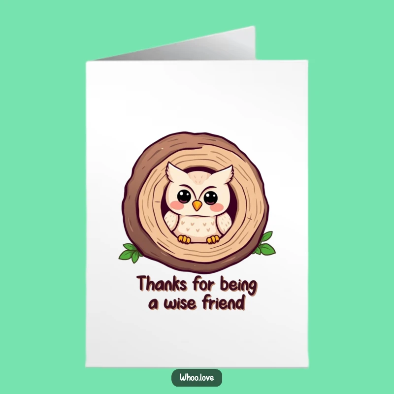 Free Printable Thank You Card: Shy Kawaii Owl Offers Grateful Smile, Downloadable Thanks!
