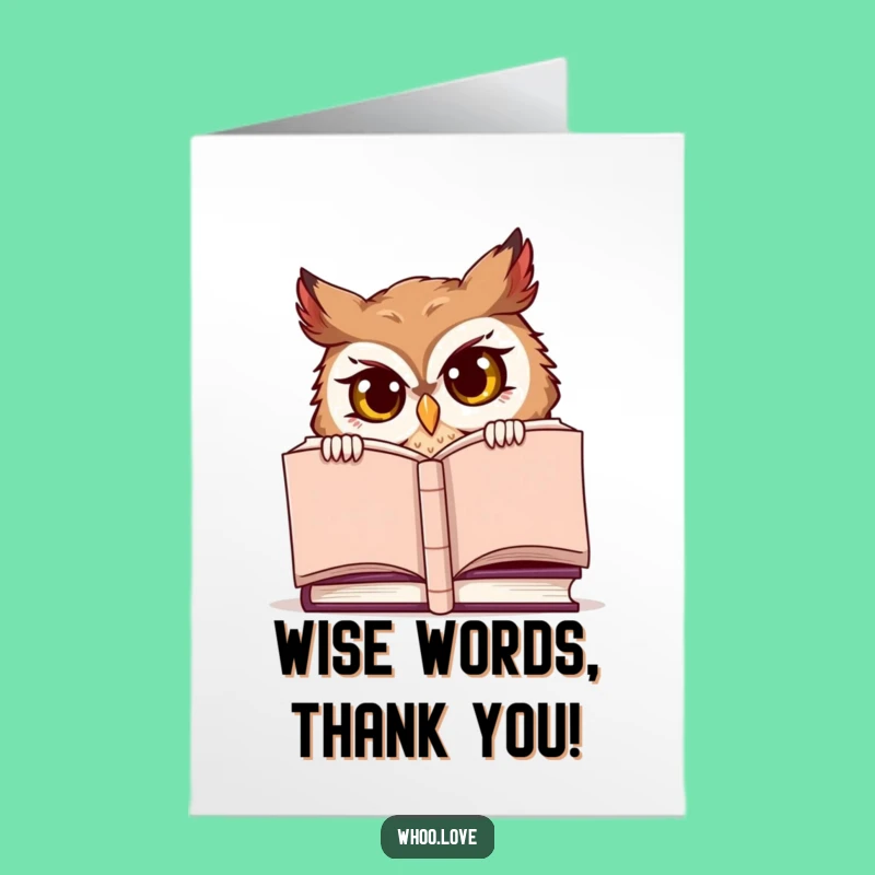 Free Printable Thank You Card: Sneaky Owl, Thanks You're Reading!