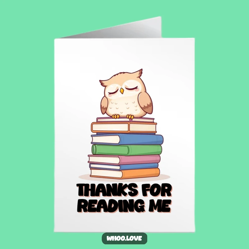 Free Printable Thank You Owl Card: Sleepy Bookworm, Print at Home