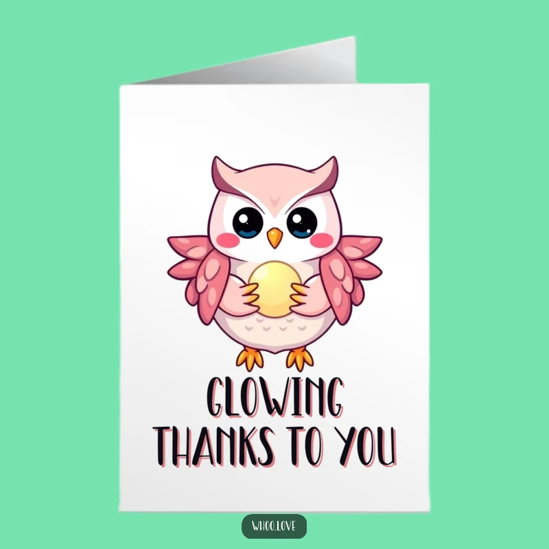 Free Printable Thank You Card: Magical Owl Orb, Glowing Downloadable & Print at Home Gift