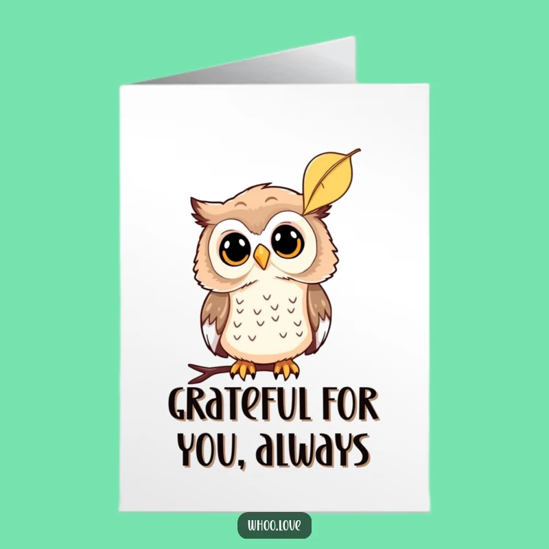 Free Printable Curious Owl Thank You Card - Reflective Downloadable Gift for Grateful Thanks
