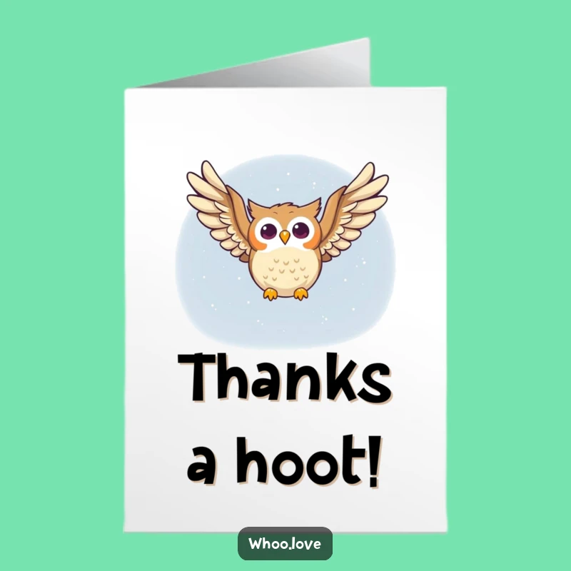 Free Printable Owl Thank You Card: Grateful Soaring Bird Downloadable